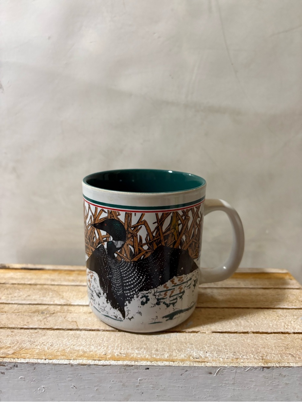 Vintage 1990 Featherstone Ganz Mug Cup Ceramic Loon Bird Wildlife Themed